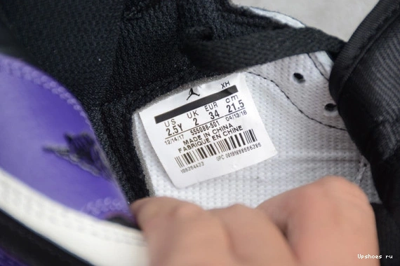 1 Kid 'Court Retro High Air Jordan 555088-501 555088-501 Purple' Kids  OG 0604